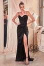 Fitted Corset Satin Draped Gown