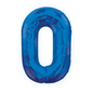 34 In. Blue Number 0 Balloon