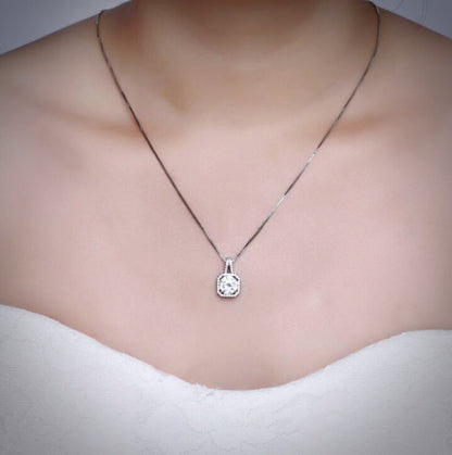 Gio - Sterling Silver CZ Bridal Necklace and Earrings Set