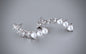 Carly - Pearl and Cubic Zirconia Bridal Earrings