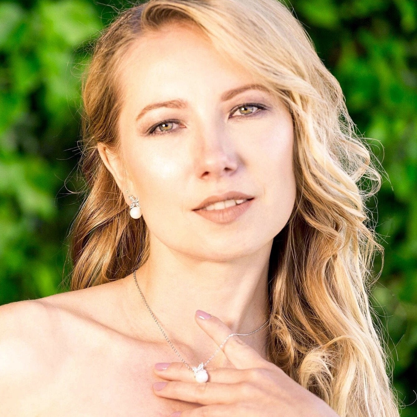 Heidi - Pearl and Cubic Zirconia Jewelry Set - Available in Rose Gold and Silver