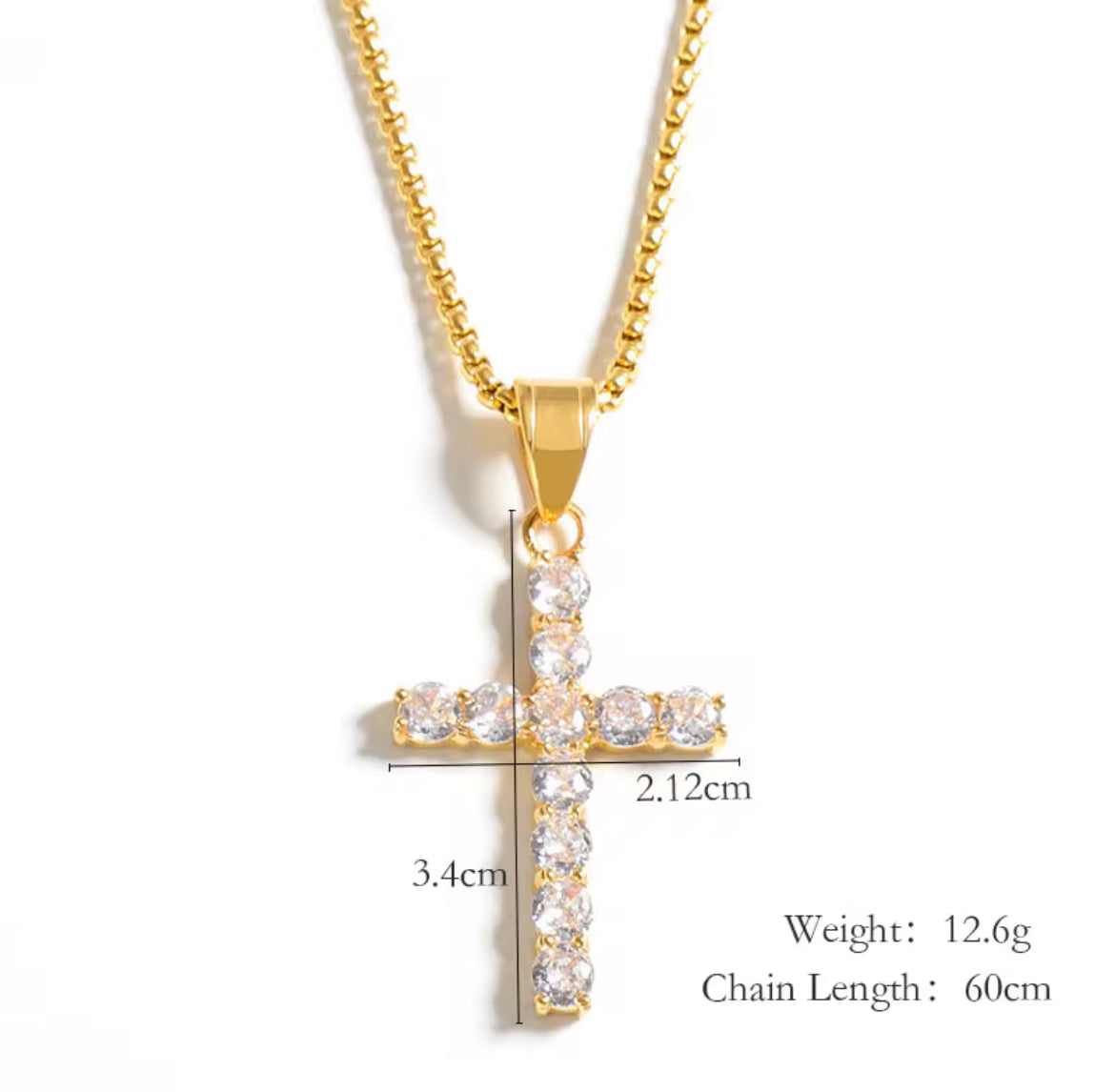 He is Risen cz Cross necklace