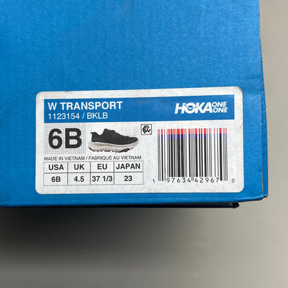 HOKA Transport Hiking & Walking Sneaker Women's Sz Regular 6B Black 1123154