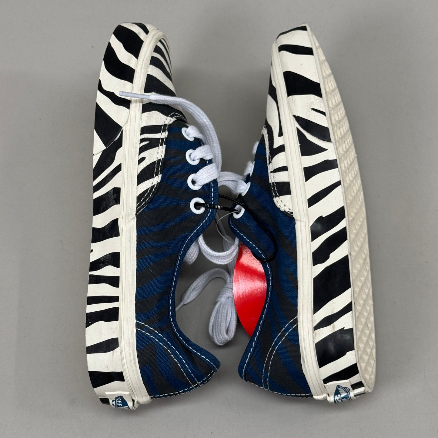 VANS Animal Classic Zebra Slip-On Sneakers Women's Sz 5.5 Men's 4.0 Blue/Black