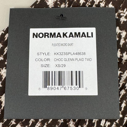 NORMA KAMALI Silky Jersey Pleated Micro Skirt Unlined Women's Sz S/32 Chocolate