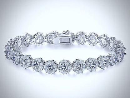 "Ingrid" - Cubic Zirconia Bridal Bracelet - Available in Rose Gold and Silver