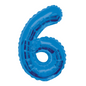 34 In. Blue Number 6 Balloon