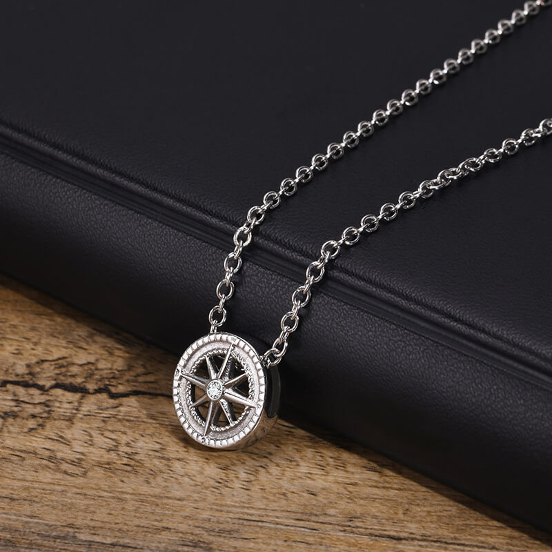 8-pointed Star Zircon Stainless Steel Necklace