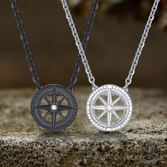 8-pointed Star Zircon Stainless Steel Necklace