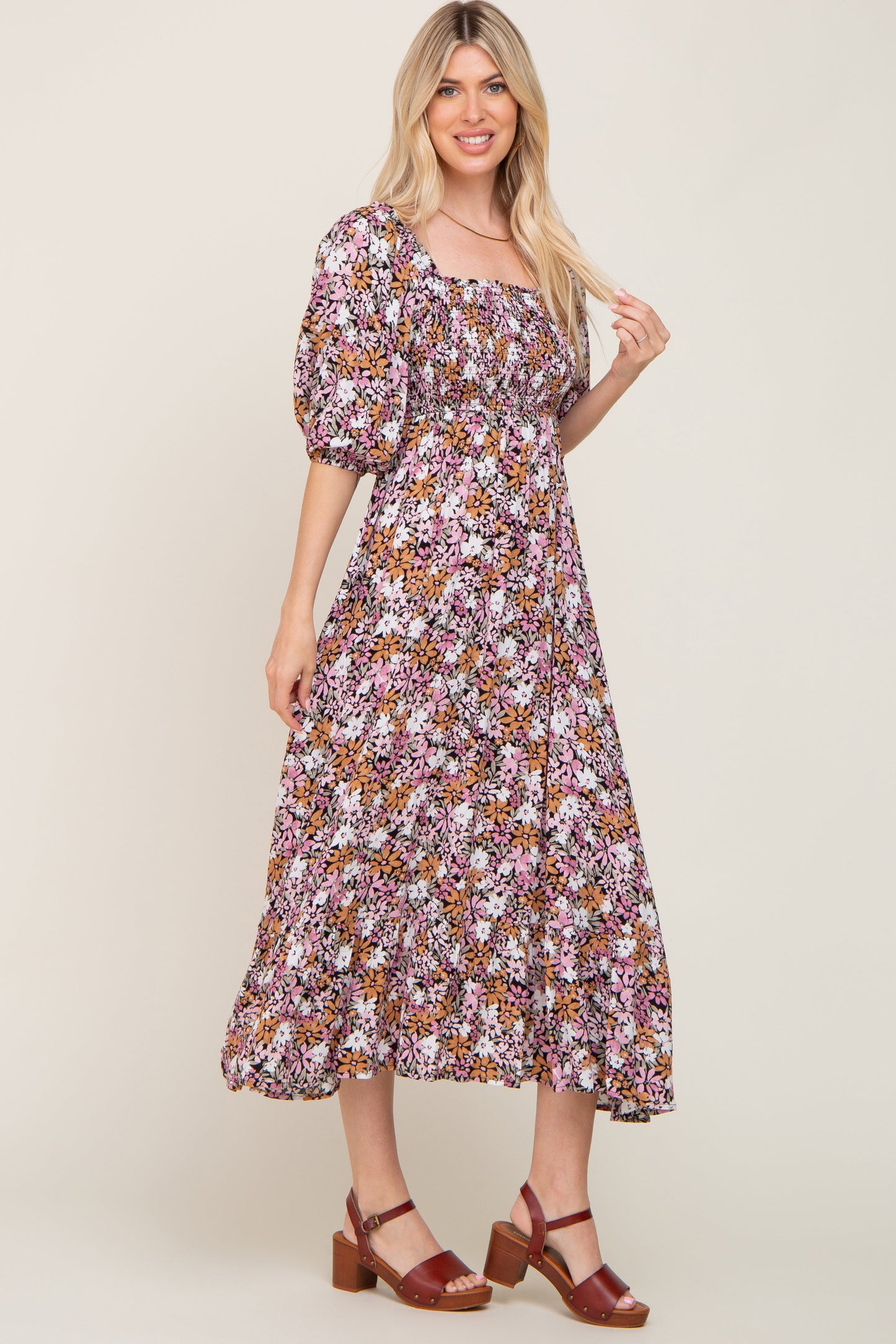 Black Multi-Color Floral Maxi Dress