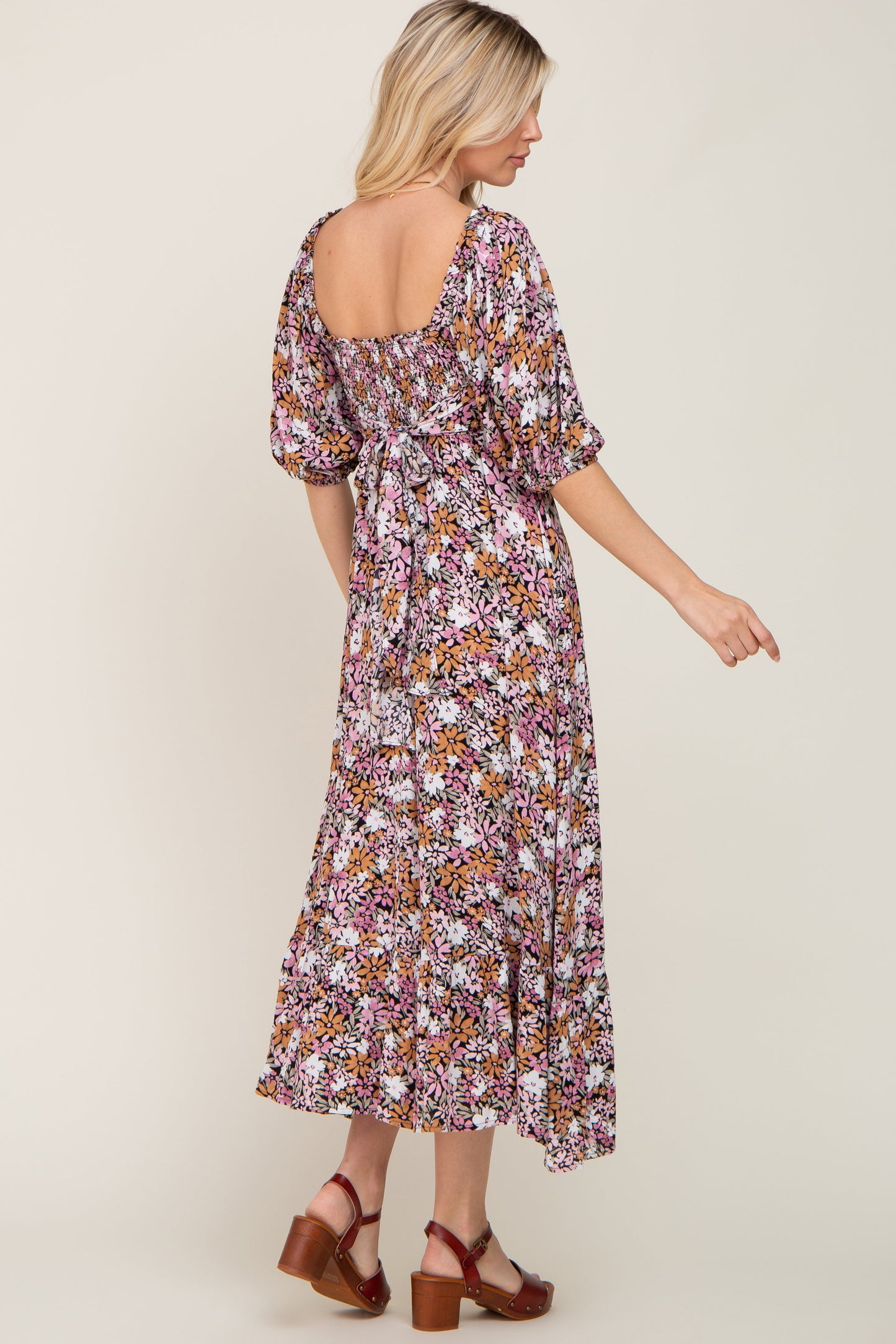 Black Multi-Color Floral Maxi Dress