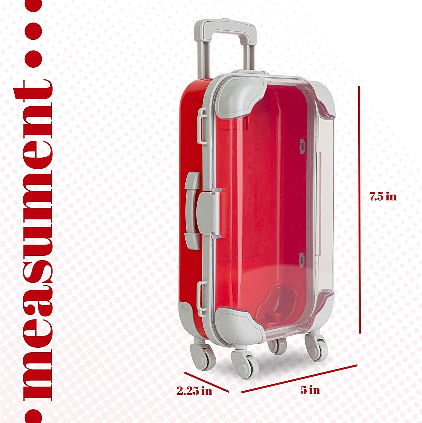 Red Plastic Suitcase Candy Box 3 Pack 7.5"x5"x2.5"