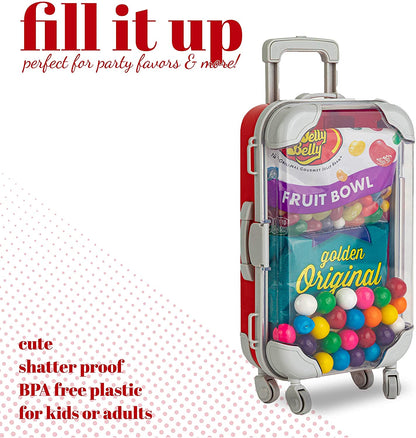 Red Plastic Suitcase Candy Box 3 Pack 7.5"x5"x2.5"