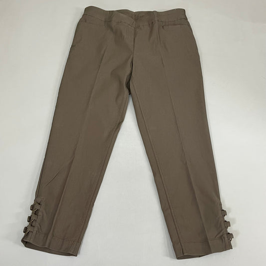 MULTIPLES Ankle Pants Petite Women's Sz 10P Truffle M33709PP