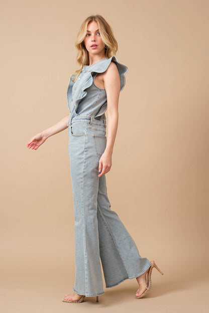 Ruffle Bell Bottom Jumpsuit