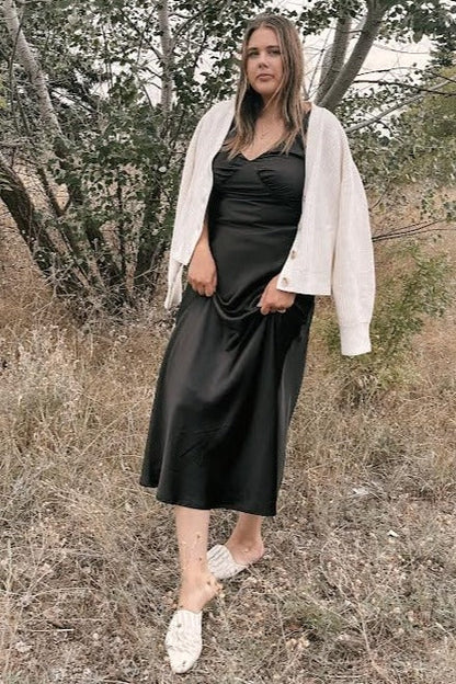 Black Satin Dress