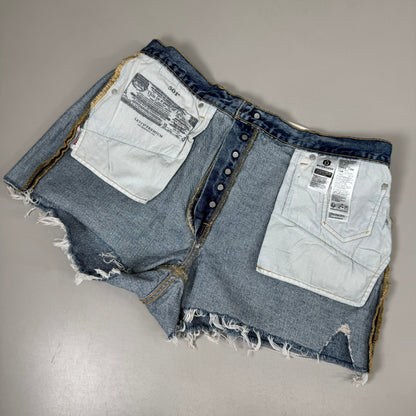 LEVIS 501 Original Fit High Rise Shorts Medium Wash Women's Sz 34 Mega Vibe Blue