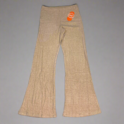 ZA@ WONDER NATION Twin Rib Bottoms Flare Pants Women's Sz M (7-8) Dark Latte Heather