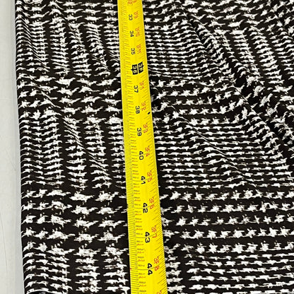NORMA KAMALI High Waist Pleat Pant Women's Sz S/32 Chocolate Glenn Plaid Tweed