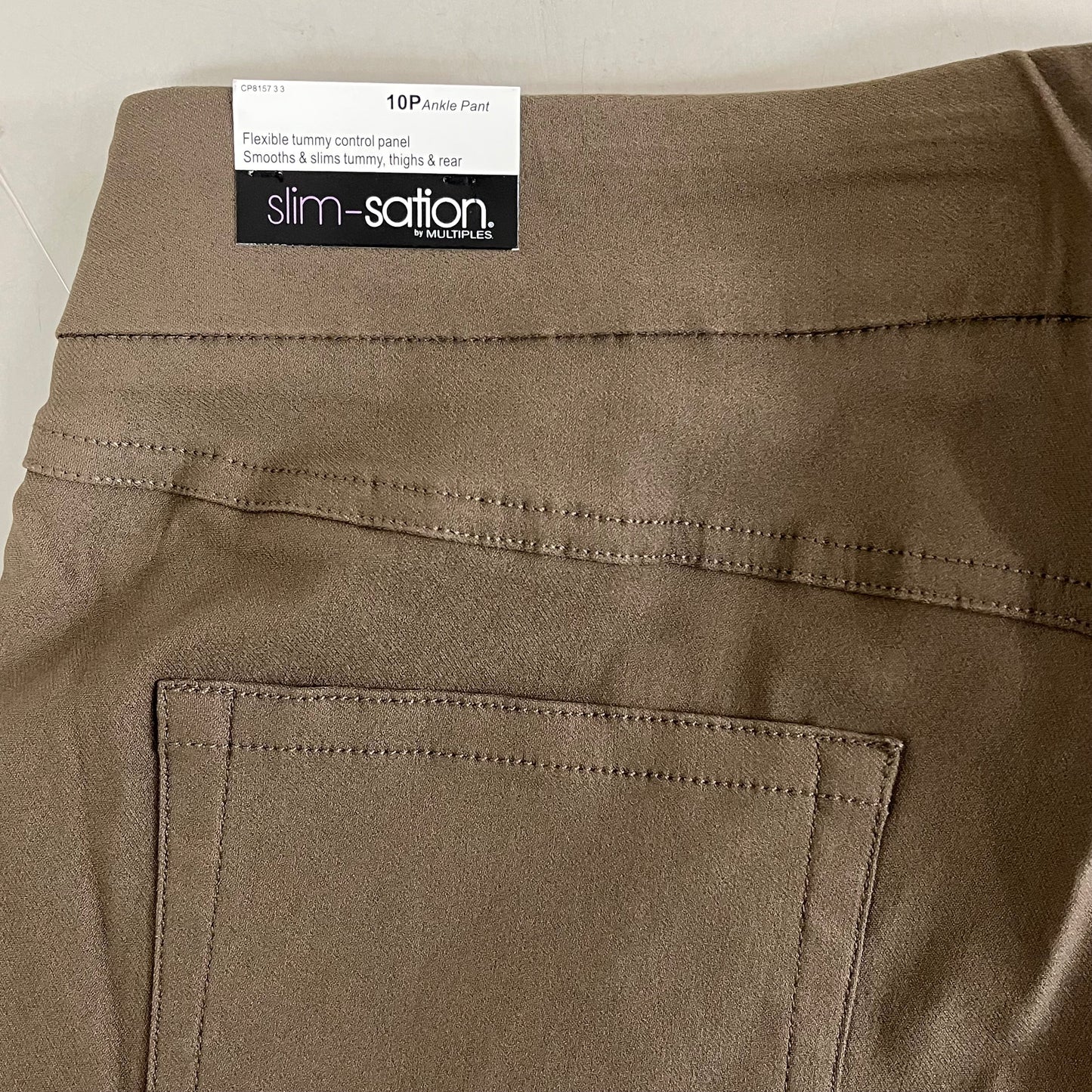 MULTIPLES Ankle Pants Petite Women's Sz 10P Truffle M33709PP