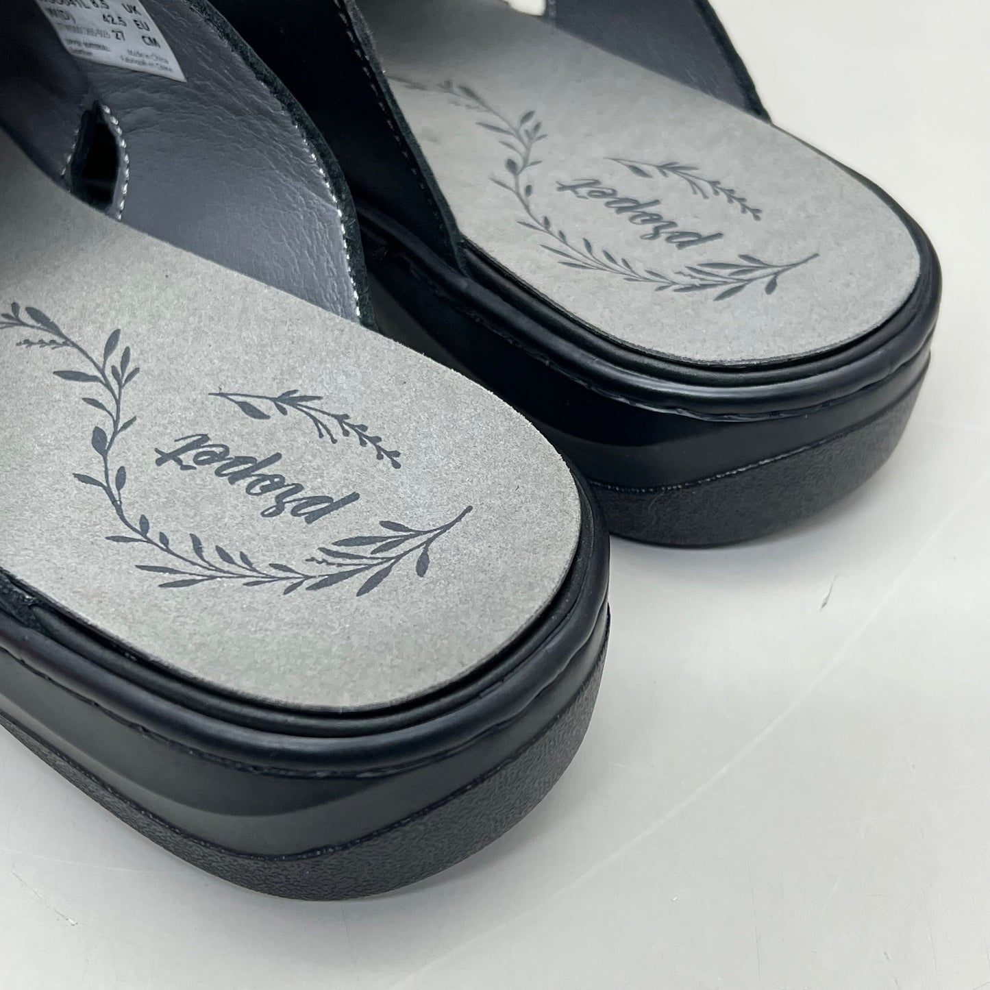 PROPET Gertie Supportive Sandal Orthotic Women's Sz 11 Width W(D) Black WSO041L