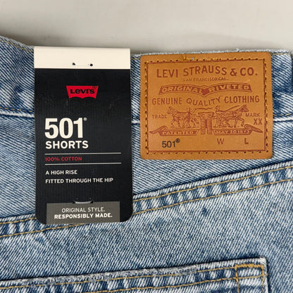 LEVIS 501 Original Fit High Rise Shorts Medium Wash Women's Sz 33 Mega Vibe Blue