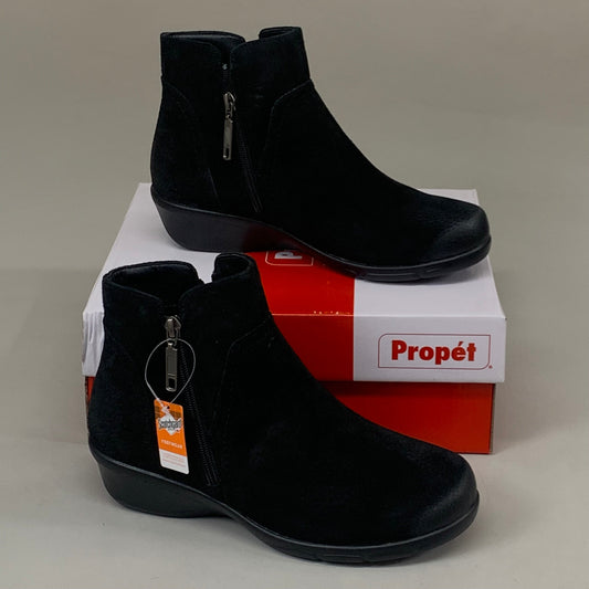 PROPET Waverly Leather Walking Ankle Boot XX(4E) Women's SZ 8 Black Suede WFX085LBS-E-08