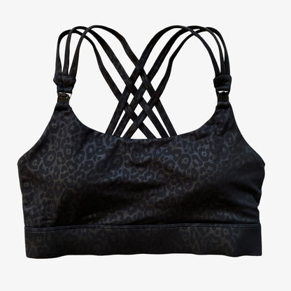 Chloé 3 Running Nursing Sports Bra (Black Cheetah)