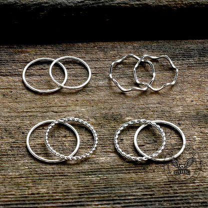 8 Pieces Stainless Steel Minimalist Ring Set