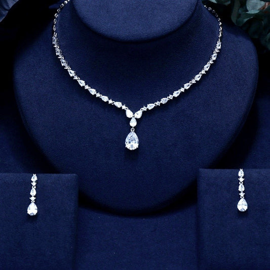 Colette - CZ Bridal Jewelry Set - Available in Silver, Rose Gold and Yellow Gold
