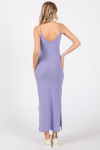 Lavender Side Slit Maxi Dress