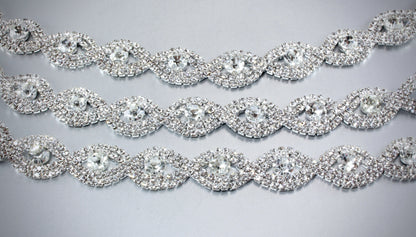 Nora - Silver Crystal Bridal Belt/Sash