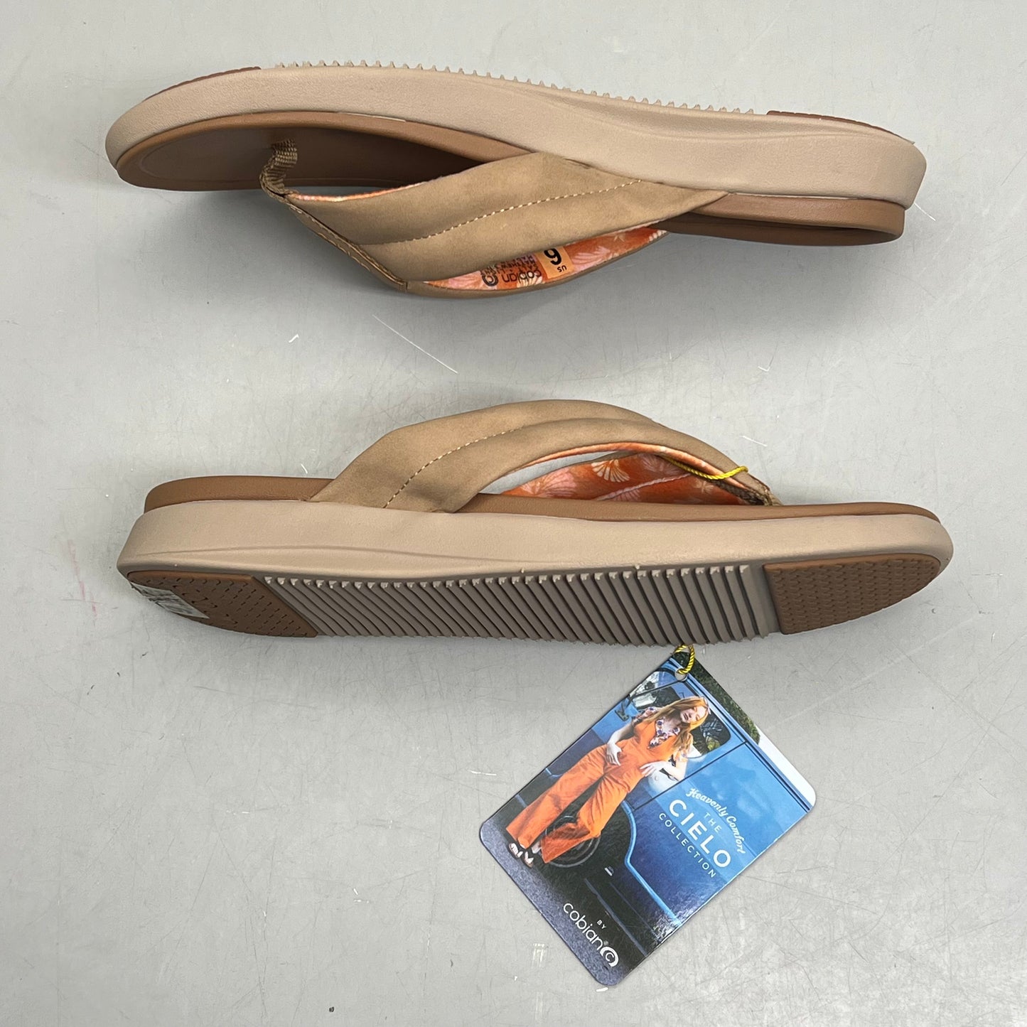 COBIAN Darby Synthetic Suede Strap Sandals Women's Sz 7, EU 37 Tan DAR24-230-7