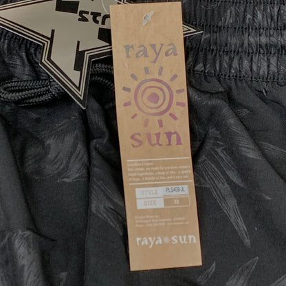 RAYA SUN Stretch Swim Style Shorts W/ Flower Design Women's 3X Black/Gray