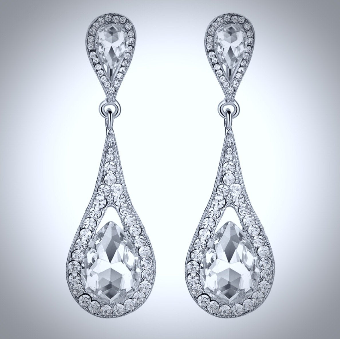 Lorna - Crystal Bridal Earrings - More colors available