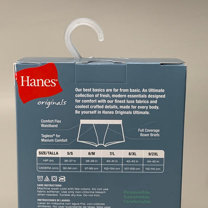 HANES 3 PACK!! Originals Women's Breathable Cotton Boxer Briefs Underwear Sz S Blue 45OUBB