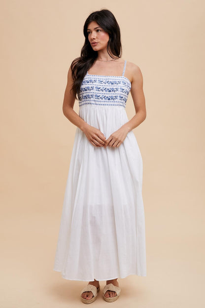 Navy Blue Floral Lace-Up Back Maternity Maxi Dress