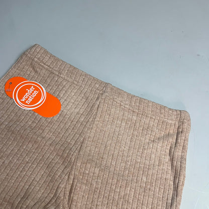 ZA@ WONDER NATION Twin Rib Bottoms Flare Pants Women's Sz M (7-8) Dark Latte Heather