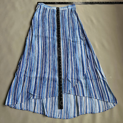 TOMMY BAHAMA Women's Divine Lines Maxi Skirt White Blue Boho Stripe Size 4 (New)