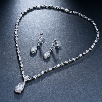 Cynthia - Silver Cubic Zirconia Bridal Jewelry Set