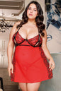 Plus Size Rosey Split Cup Lingerie Babydoll