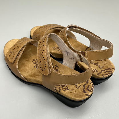 PROPET Wanda Sandal w/Wedge Heel Design Womens Sz 8.5 XX WIDE (4E) Tan WSX203L