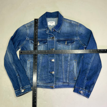 FRAME DENIM Button Cuffs Soft Jacket  Women's Sz M  Medium Blue Wash