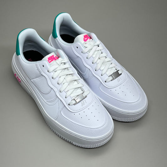 NIKE Air Force 1 PLT.AF.ORM Tapered Toe Sz Women's 8 White/Pink/Blue FN7180-100