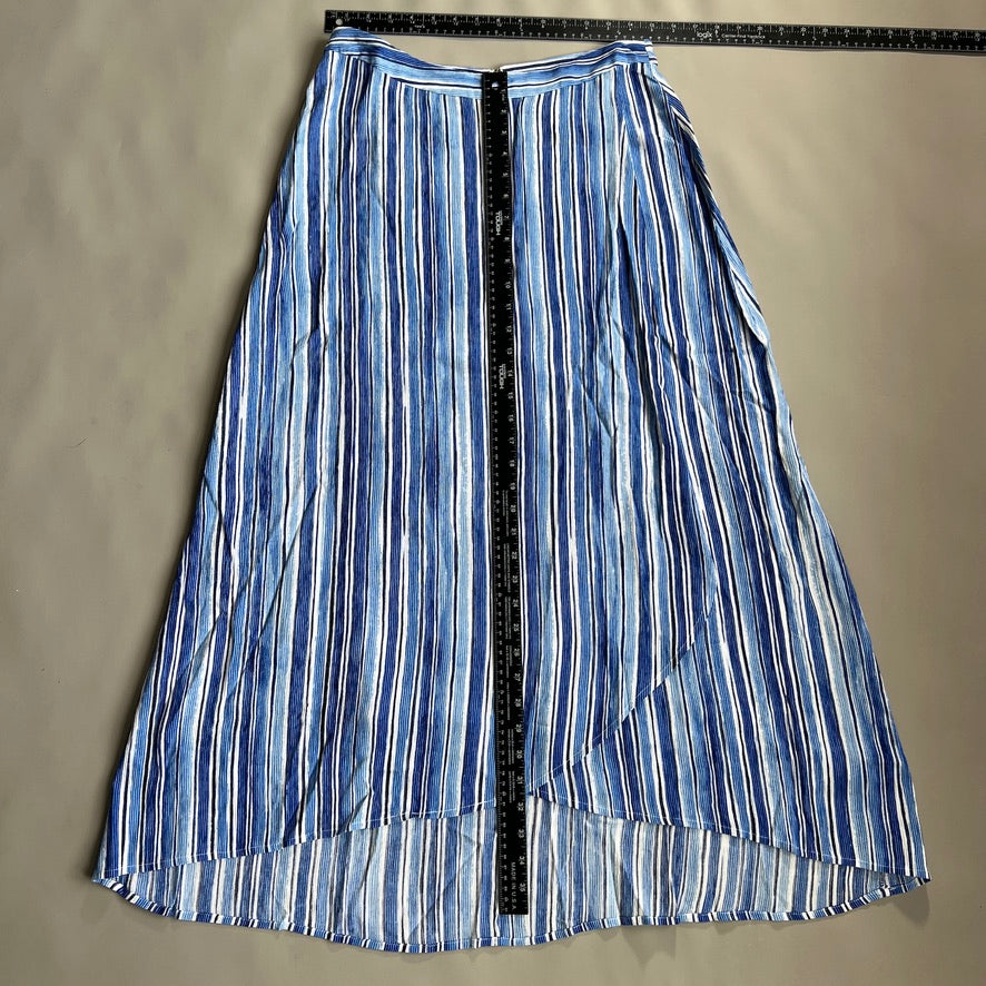 TOMMY BAHAMA Women's Divine Lines Maxi Skirt White Blue Boho Stripe Size 6 (New)