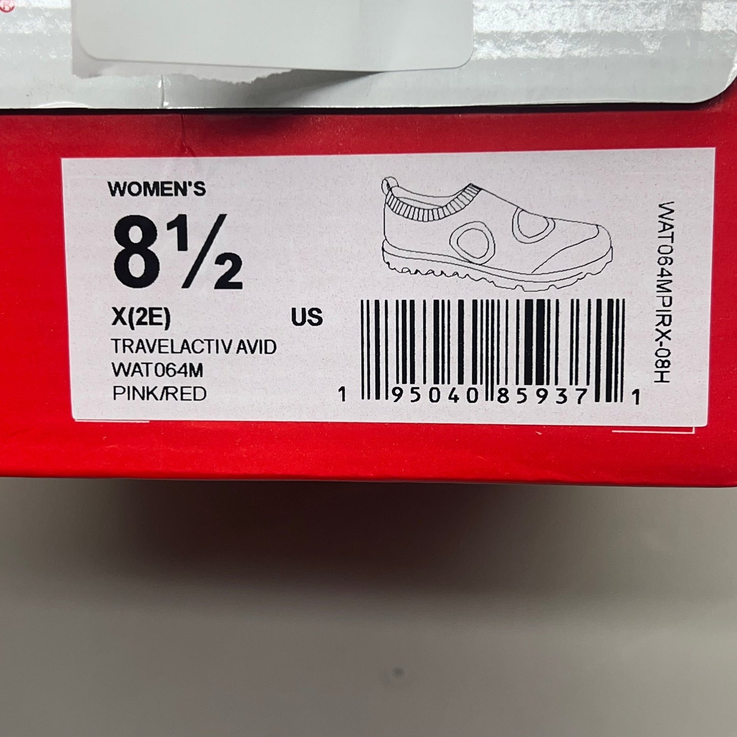 PROPET Travel Activ Avid Knit Shoe Women's Sz 8.5 X WIDE (2E) Pink/Red WAT064M