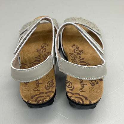 PROPET Wanda Sandal w/Wedge Heel Design Womens Sz 7.5 XX WIDE (4E) Cream WSX203L