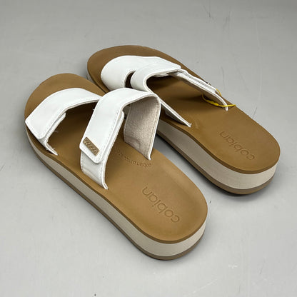 COBIAN Dana Rise Elevated Flatform Style Slide Women's Sz 8 White DNA24-100-08