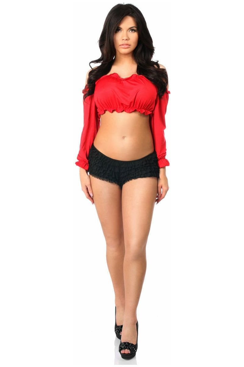 Red Long Sleeve Peasant Top