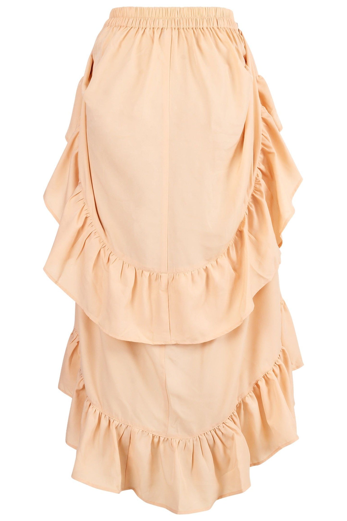 Beige Crepe Adjustable High Low Skirt